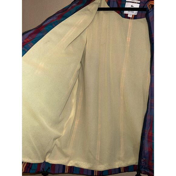 LACOSTE Live Madres Sporty Unisex Checkered Plaid Windbreaker Jackets Hoodie - Picture 9 of 14